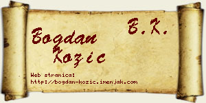 Bogdan Kozić vizit kartica